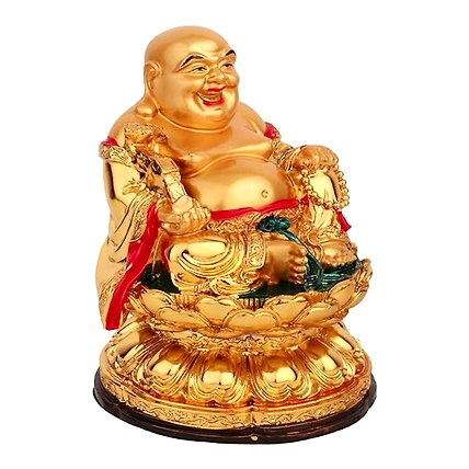 VIVARS Cheerful Laughing Buddha Sitting on Wealth-3