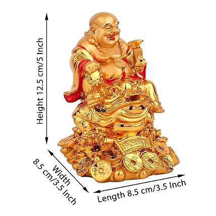 VIVARS HOME Laughing Buddha Sitting on Wealth-1