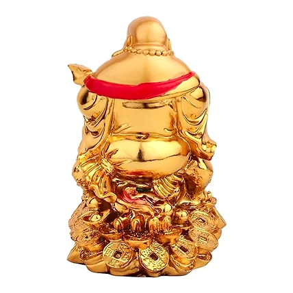 VIVARS HOME Laughing Buddha Sitting on Wealth-4