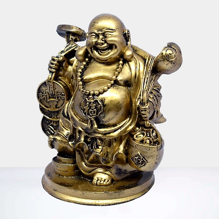 VIVARS HOME Cheerful Laughing Buddha Along with Money Bag-2