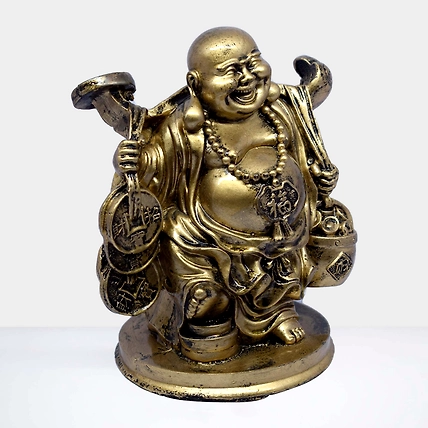 VIVARS HOME Cheerful Laughing Buddha Along with Money Bag-3