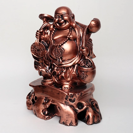 VIVARS HOME Cheerful Laughing Buddha Along with Money Bag-2