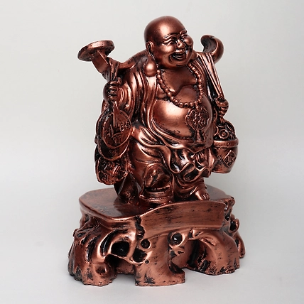 VIVARS HOME Cheerful Laughing Buddha Along with Money Bag-3