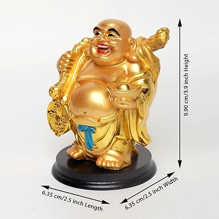 VIVARS HOME Cheerful Laughing Buddha Along with Money Bag-1