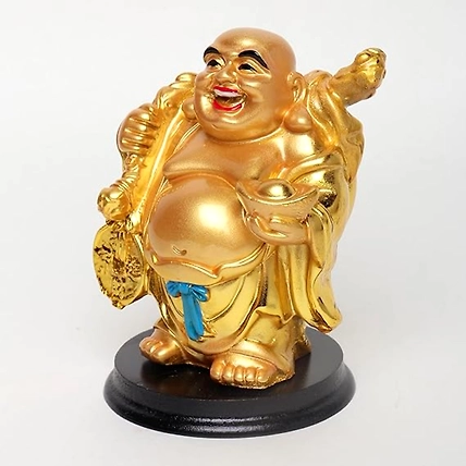 VIVARS HOME Cheerful Laughing Buddha Along with Money Bag-2