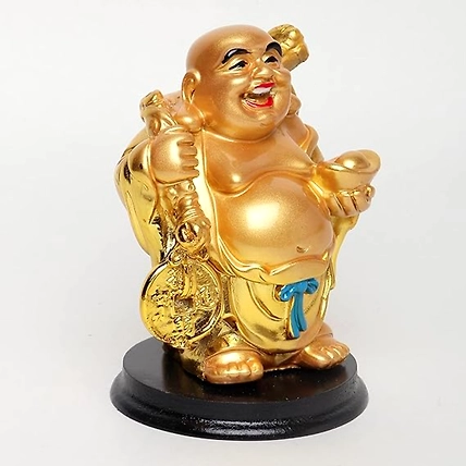VIVARS HOME Cheerful Laughing Buddha Along with Money Bag-3