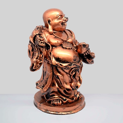 VIVARS HOME Resin Fengshui Figurine Laughing Buddha Sitting on Luck-2