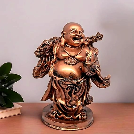 VIVARS HOME Resin Fengshui Figurine Laughing Buddha Sitting on Luck-12438894