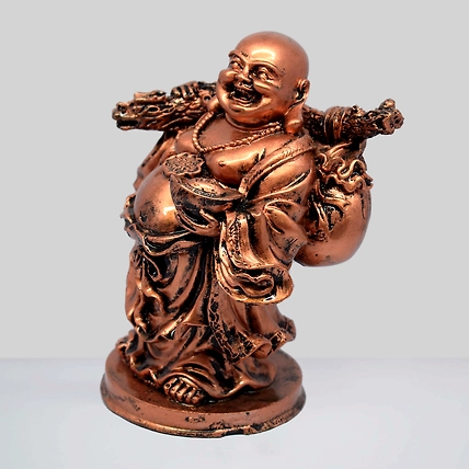 VIVARS HOME Resin Fengshui Figurine Laughing Buddha Sitting on Luck-3