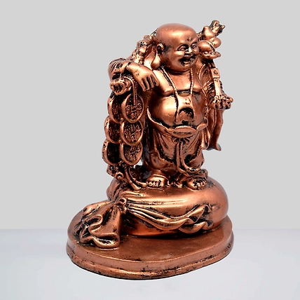 VIVARS HOME Resin Fengshui Figurine Laughing Buddha Sitting on Luck-2