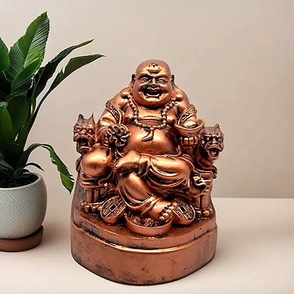 VIVARS HOME Resin Fengshui Figurine Laughing Buddha Sitting on Luck-12438902