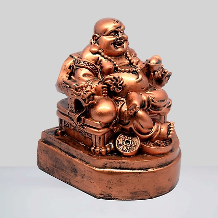 VIVARS HOME Resin Fengshui Figurine Laughing Buddha Sitting on Luck-2