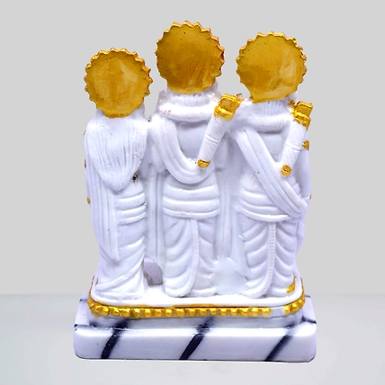VIVARS HOME Marble Dust Lord Ram Darbar Statue, Sita and Hanuman-4