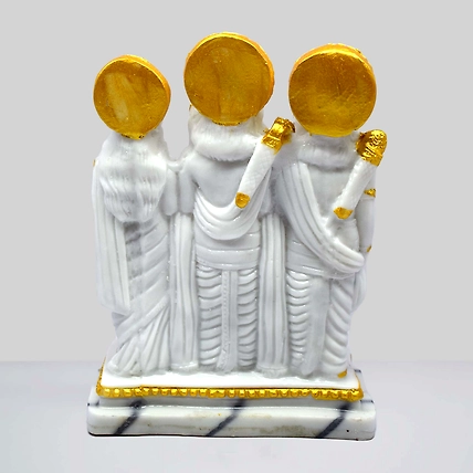 VIVARS HOME Marble Dust Lord Ram Darbar Statue, Sita and Hanuman Idol-4