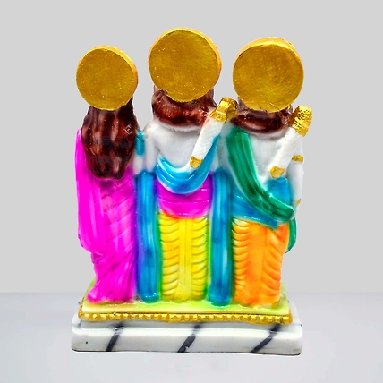 VIVARS HOME Marble Dust Lord Ram Darbar Statue, Sita and Hanuman Idol-4