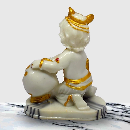 VIVARS HOME Marble Dust Lord Krishna Ji dol Statue-4