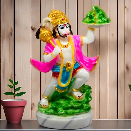 VIVARS HOME Marble Dust Panchmukhi Hanuman Ji Statue-12438916