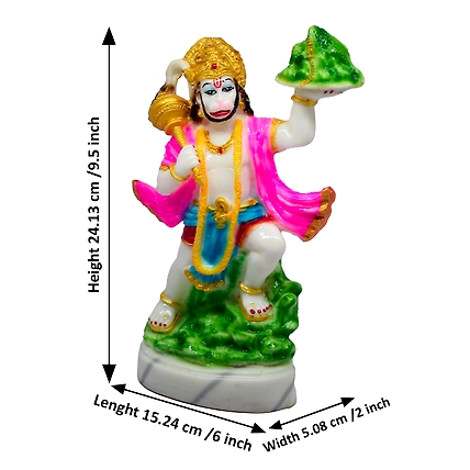 VIVARS HOME Marble Dust Panchmukhi Hanuman Ji Statue-1