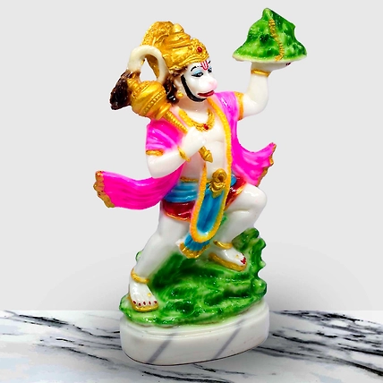VIVARS HOME Marble Dust Panchmukhi Hanuman Ji Statue-2