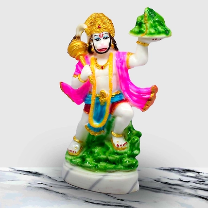 VIVARS HOME Marble Dust Panchmukhi Hanuman Ji Statue-3
