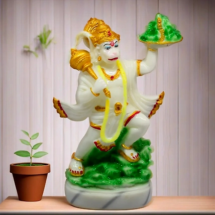VIVARS HOME Marble Dust Hanuman Ji Statue-12438918