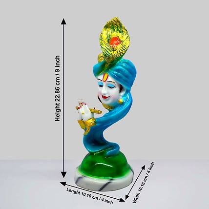 VIVARS HOME Marble Dust Lord Krishna with Flute Statue Showpiece-1