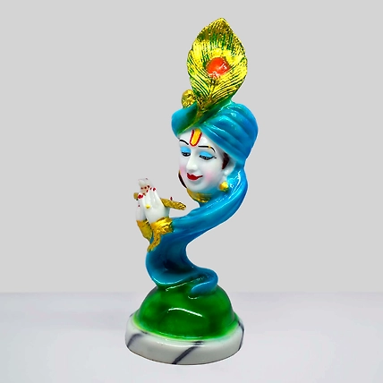 VIVARS HOME Marble Dust Lord Krishna with Flute Statue Showpiece-3