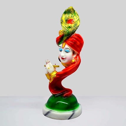 VIVARS HOME Marble Dust Lord Krishna with Flute Statue Showpiece-3