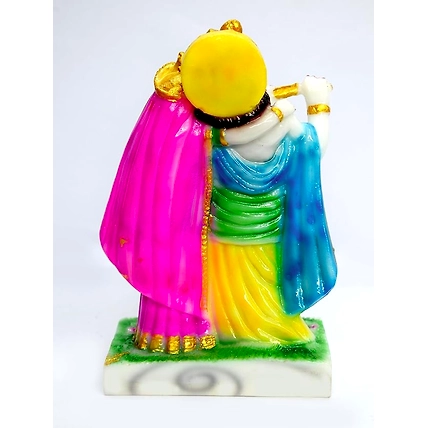 VIVARS HOME Marble Dust Radha Krishna Statue for Home Mandir Pooja-4