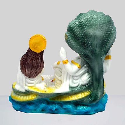 VIVARS HOME Marble Dust Lord Vishnu and MATA Laxmi Upon Shesha Naag-4