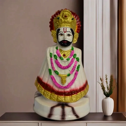 VIVARS HOME Marble Dust Lord Khatu Shyam Ji Statue for Home-12438932