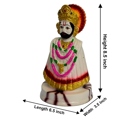 VIVARS HOME Marble Dust Lord Khatu Shyam Ji Statue for Home-1