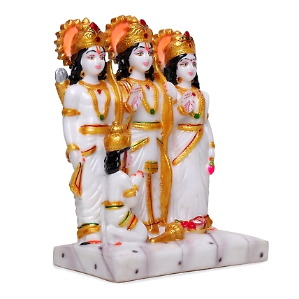 VIVARS HOME Marble Dust Lord Ram Darbar Statue-2