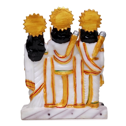 VIVARS HOME Marble Dust Lord Ram Darbar Statue-4
