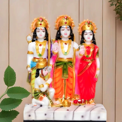 VIVARS HOME Marble Dust Lord Ram Darbar | God Ram,Laxman,Sita &amp; Hanuman-12438948