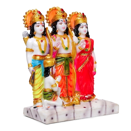 VIVARS HOME Marble Dust Lord Ram Darbar | God Ram,Laxman,Sita &amp; Hanuman-3