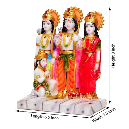 VIVARS HOME Marble Dust Lord Ram Darbar | God Ram,Laxman,Sita &amp; Hanuman-2