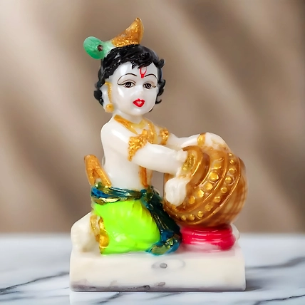 VIVARS HOME Lord Krishna Idol Makhan Chor Statue-12438950