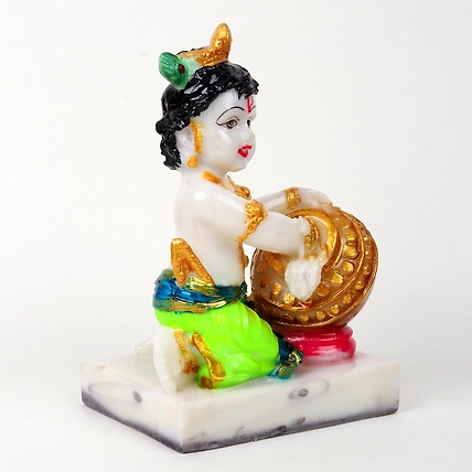 VIVARS HOME Lord Krishna Idol Makhan Chor Statue-1