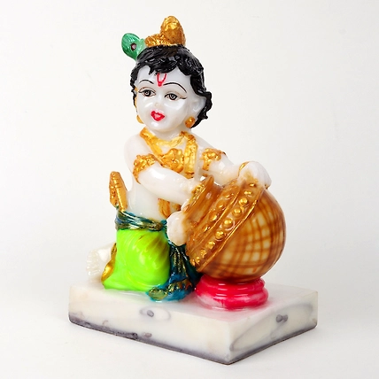 VIVARS HOME Lord Krishna Idol Makhan Chor Statue-2