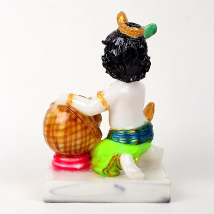 VIVARS HOME Lord Krishna Idol Makhan Chor Statue-3
