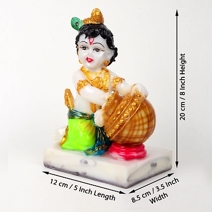 VIVARS HOME Lord Krishna Idol Makhan Chor Statue-4