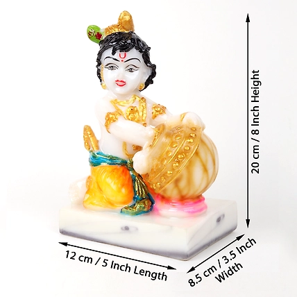 VIVARS HOME Marble Dust Lord Krishna Ji-1