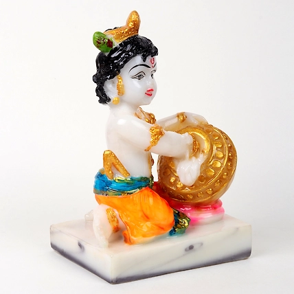 VIVARS HOME Marble Dust Lord Krishna Ji-2