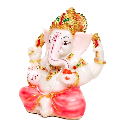 VIVARS HOME Marble Dust Lord Ganesha Statue-2