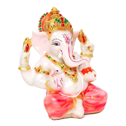 VIVARS HOME Marble Dust Lord Ganesha Statue-3