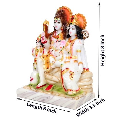 VIVARS HOME Marble Dust Lord Shiv Parvati Murti Cultured Marble Statue-1