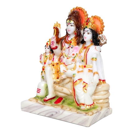 VIVARS HOME Marble Dust Lord Shiv Parvati Murti Cultured Marble Statue-2