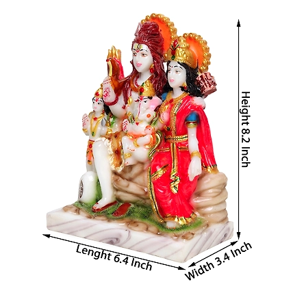 VIVARS HOME Marble Dust Lord Shiv Parvati Statue-1