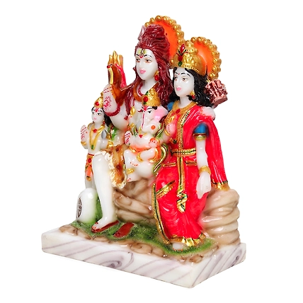 VIVARS HOME Marble Dust Lord Shiv Parvati Statue-2